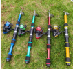 1.8m 2.1M Fishing Rod and Reel Line Lure Set Carbon Fiber Telescopic Fishing Rod 5.2:1BB Spinning Reel for Saltwater Freshwater