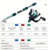 Fishing Pole Set Full Kits With Telescopic Fishing Rod And Spinning Reel Baits Hooks Travel Pole Set