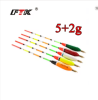 FTK 5pcs/lot Floatage 3+2g 4+2g 5+2g 6+2g Mixed Color Barguzinsky Fir Float Vertical Pesca For Carp Fishing Float Fishing Tackle