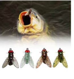 Bionic Fly Fishing Bait(20PCS), 2024 New Fly Hook Soft Bait Add Fish Attractant Fishing Gear For Salmon, Trout (size/color: black8mm)