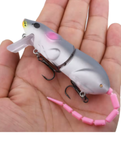 15.5CM Mouse Lure Artificial Plastic Mouse Fishing Lure Swimbait Rat Pike Bass Minnow Floatingbaits Fishing Tackle Accessories (Color: A)