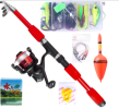FTK 1.8/2.1m Telescopic Fishing Rod Reel Combo Full Kit Carbon Fiber Rod Pole Spinning Reel Fishing Bag Case Pesca Gear Set