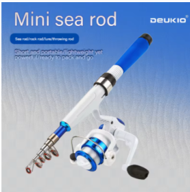 DEUKIO Mini Fishing Pole Kits (Color: 1.2M Pink Rod)