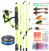 Sougayilang Lure Fishing Combo 5 Sections Carbon Fiber Fishing Rod with 1000-3000 Spinning Reel with Fishing Line Accessories