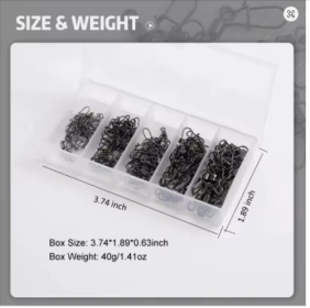 50pcs Fishing Ball Bearing Swivel (Color: 15mm)