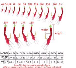 6PCS 10 Sizes Wobbler Sabiki String Hook Rig (size: 8)
