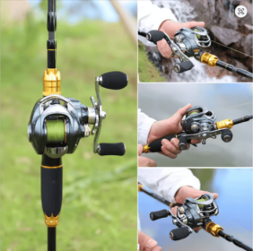 Sougayilang Lure Fishing Rod and Baitcasting Reel (Color: 1.8M and Left Hand)