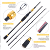 Sougayilang Lure Fishing Rod and Baitcasting Reel 4 Sections Carbon Spinning Lure Rod