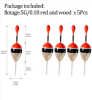 THKFISH 5pcs Fishing Float Slip Bobber
