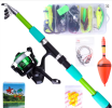 FTK 1.8/2.1m Telescopic Fishing Rod Reel Combo Full Kit Carbon Fiber Rod Pole Spinning Reel Fishing Bag Case Pesca Gear Set