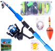 FTK 1.8/2.1m Telescopic Fishing Rod Reel Combo Full Kit Carbon Fiber Rod Pole Spinning Reel Fishing Bag Case Pesca Gear Set