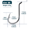 9KM Octopus Fishing Hook Sea Carp Fishing Lures Barbed Hooks Black 50Pcs Fishing Jig Worm Hooks Tackle Saltwater Freshwater