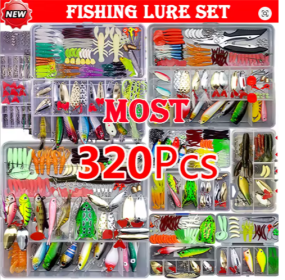 Fishing Lure Kit Soft and Hard Bait Set Gear Layer Minnow Metal Jig Spoon For Bass Pike Crank Tackle Accessories with Box (Color: Set B-(56Pcs))