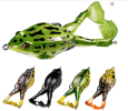 Frog Lure Soft Tube Bait Plastic Fishing Lure with Fishing Hooks Topwater Ray Frog Artificial 3D Eyes