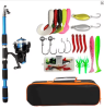 Fishing Pole Set Full Kits With Telescopic Fishing Rod And Spinning Reel Baits Hooks Travel Pole Set
