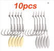 Jig Head Fish Hook   10Pcs With Spin Lock Pin Spinner For Soft Fishing Bait Of Carbon Steel Hooks
