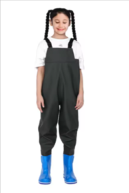 Kids Waders With Boots One-Piece (Color: Black 24)