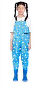 Kids Waders With Boots One-Piece (Color: Blue 24)