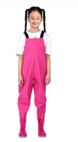 Kids Waders With Boots One-Piece (Color: Red 26)