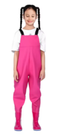 Kids Waders With Boots One-Piece (Color: Red 28)