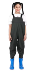 Kids Waders With Boots One-Piece (Color: Black 30)
