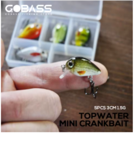 GOBASS 5pcs Mini Fish Bass Fishing Lure Set (size/color: combo A)