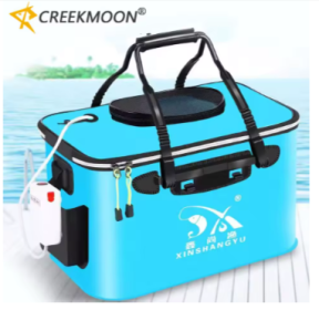 New EVA Fishing Bag Collapsible Fishing Bucket (Color: 30cm Black No handle)