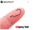 OUTKIT 10pcs mini Style Soft Worm Hooks High Carbon Steel Wide Super Lock Fishhooks Lure Softjerk Rockfishing Fishing Tackle
