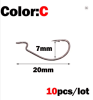 OUTKIT 10pcs mini Style Soft Worm Hooks High Carbon Steel Wide Super Lock Fishhooks Lure Softjerk Rockfishing Fishing Tackle