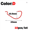 OUTKIT 10pcs mini Style Soft Worm Hooks High Carbon Steel Wide Super Lock Fishhooks Lure Softjerk Rockfishing Fishing Tackle