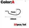OUTKIT 10pcs mini Style Soft Worm Hooks High Carbon Steel Wide Super Lock Fishhooks Lure Softjerk Rockfishing Fishing Tackle