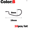 OUTKIT 10pcs mini Style Soft Worm Hooks High Carbon Steel Wide Super Lock Fishhooks Lure Softjerk Rockfishing Fishing Tackle
