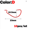 OUTKIT 10pcs mini Style Soft Worm Hooks High Carbon Steel Wide Super Lock Fishhooks Lure Softjerk Rockfishing Fishing Tackle