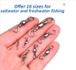 PROBEROS 50/100pcs Premium Rolling Ball Bearing Fishing Swivels