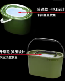 Stream Live Fish Bucket with Oxygen Pump (Color: small)