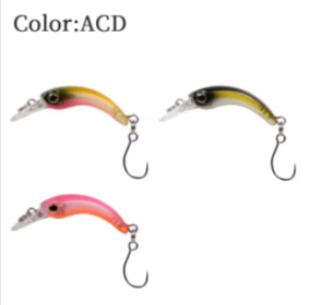 LETOYO Floating Injured Fishing Lure 40mm 1.2g Micro Lures Artificial Minnow Bait Wobblers For Trout Bass Perch (Color: ACD)
