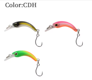 LETOYO Floating Injured Fishing Lure 40mm 1.2g Micro Lures Artificial Minnow Bait Wobblers For Trout Bass Perch (Color: CDH)