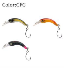LETOYO Floating Injured Fishing Lure 40mm 1.2g Micro Lures Artificial Minnow Bait Wobblers For Trout Bass Perch (Color: CFG)