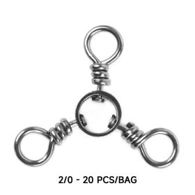 20pcs/bag Fishing 3 Way Swivel Fishing Tackle For Catfish Rig Trolling Line (size: 2/0-20pcs)