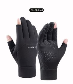 Winter Fishing Gloves Women Men Universal (Color: black, size: M)