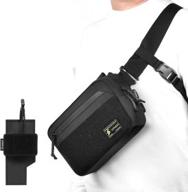 Tactical Fanny Pack EDC Waist Bag for Outdoor Shooting Fishing (Color: black)