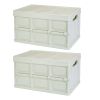 Collapsible Storage Bins With Dustproof Lid Waterproof Interior Bag Handle Stackable Storage Box Container Utility Organizer Crate For Camping Fishing