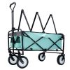 Collapsible Foldable Wagon Cart with strapping system Beach Wagon Utility Cart Utility Wagon Grocery Cart for for Camping Shopping Sports Gardeing Fis