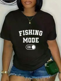 Fashion Tshirt Fishing Mode On Funny Fisher (Color: black, size: XXXL)