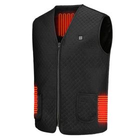 Unisex Black Heat Jacket Vest 3 Heating Gear Adjustable USB Heated Vest Warm Heat Coat Vest w/ 5 Heating Zones For Men Women Winter Outdoor Activity (size: 2XL)