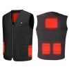 Unisex Black Heat Jacket Vest 3 Heating Gear Adjustable USB Heated Vest Warm Heat Coat Vest w/ 5 Heating Zones For Men Women Winter Outdoor Activity