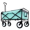 Collapsible Foldable Wagon Cart with strapping system Beach Wagon Utility Cart Utility Wagon Grocery Cart for for Camping Shopping Sports Gardeing Fis