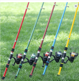 Sougayilang Spinning Fishing Pole Set 1.8M Portable Telescopic Rod with 5.2:1 3BB Fishing Reel Max Drag 5kg Full Fishing Kit (Color: Green)