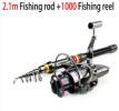 1.8-3.6m Carbon Fiber Fishing Rod And Reel Combo