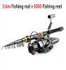 1.8-3.6m Carbon Fiber Fishing Rod And Reel Combo